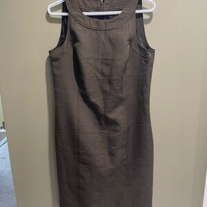 Ann Taylor Dark Brown Sleeveless Midi Dress